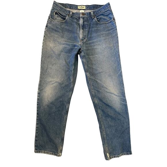 EUC L.L. Bean Classic Men’s Straight Leg Heritage Workwear Jeans Size 35x32 - Picture 1 of 7